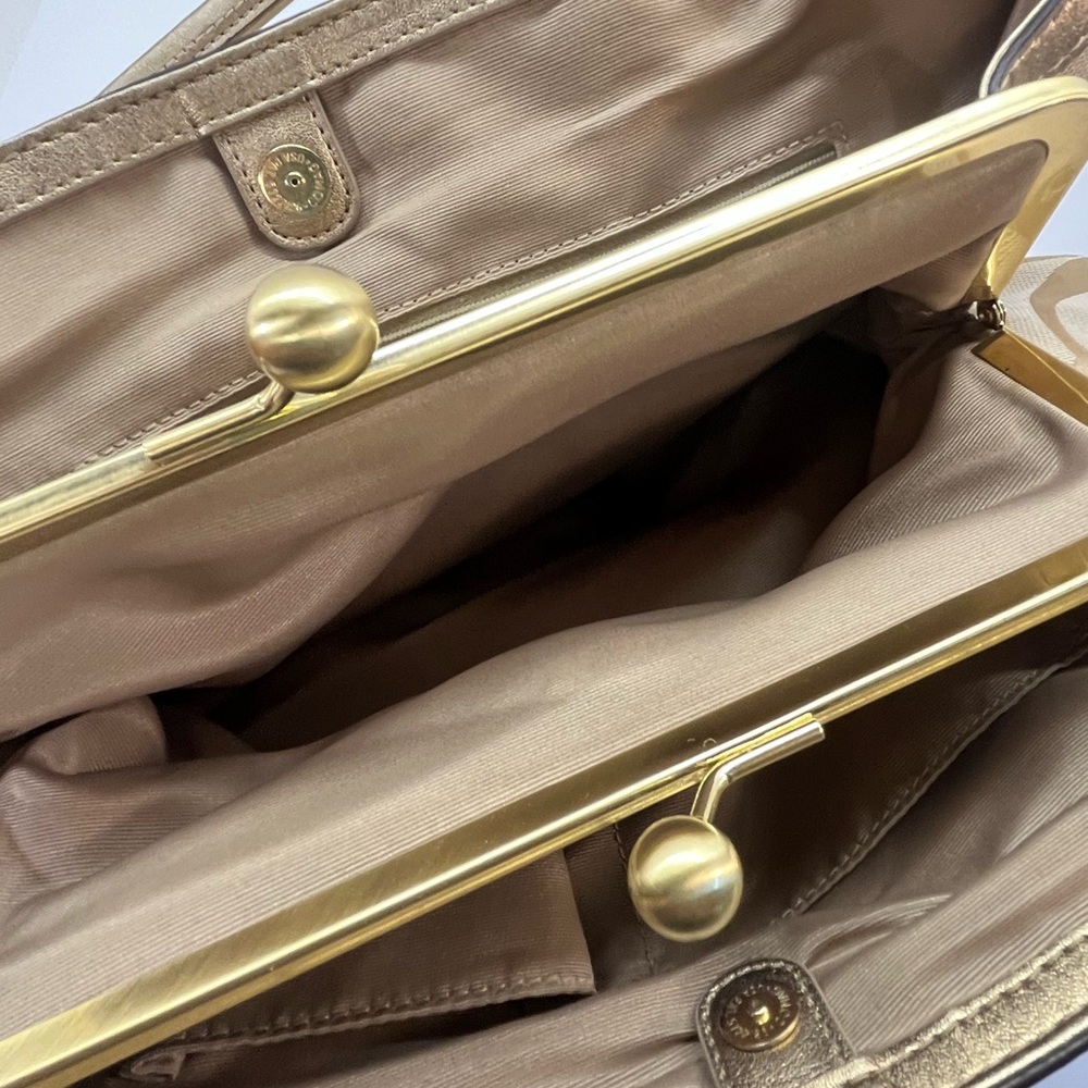 Coach Signature Stripe Multi Stripe Canvas Gold T… - image 8